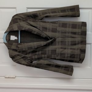 H and M brown hounds tooth check boyfriend single button blazer
